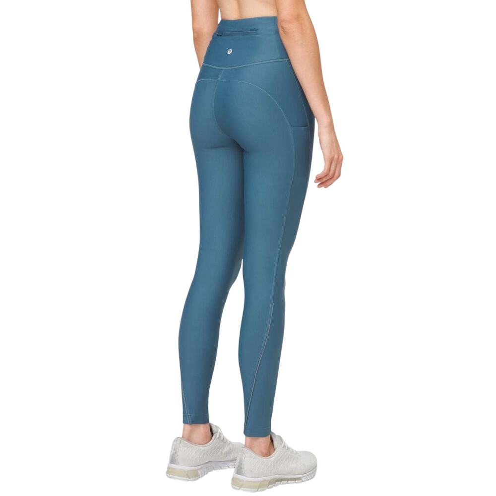 Lululemon Flurry Up Tight Leggings Tech Fleece Athleisure Petrol Blue 10